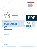 Prueba Matematica Diagnostico 2022 7 BASICO