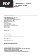 Amante Resume and Application Letter