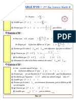 Devoir Sur Table - Bac SC Maths NO - 03