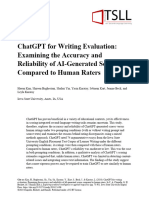 Chatgpt For Writing Evaluation Examining The Accuracy and Reliability of Ai Generated Scores Compared To Human Raters