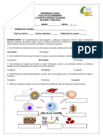 Examen Primer Parcial Anatomia y Fisiologia