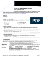 CCD Form Motor Vehicles Consumer Claim Application