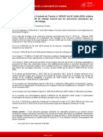 Circulaire de La Banque Centrale de Tunisie N° 2018-07 Du 30 Juillet 2018