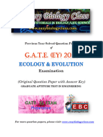 GATE EY 2018 Ecology and Evolution Solved Question Paper