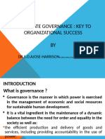 Corporate Governance - Key To Organizational Success