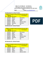 G - XII Revision Examination Timetable