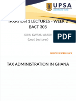 Lecture Two - Tax Administration 1