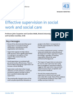 Effective Supervision in Social Work and Social Care: Key Messages