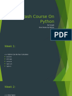 Crash Course On Python