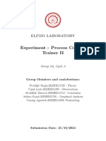 Experiment: Process Control Trainer II: Elp225 Laboratory