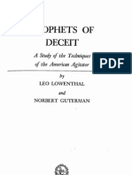 Prophets of Deceit, A Study of The Techniques of The American Agitator - Leo Lowenthal, Norbert Guterman