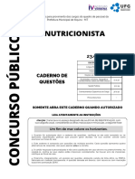 Cs Ufg 2022 Prefeitura de Itiquira MT Nutricionista Prova