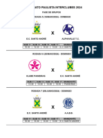 Tabela Completa Interclubes Fase de Grupos E.C.S.A.