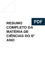 Resumo Completo de Ciências Do 6º Ano