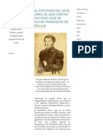 EL ATENTADO DEL 18 DE ABRIL DE 1828 CONTRA ANTONIO JOSÉ DE SUCRE PRESIDENTE DE BOLIVIA - Historias de Bolivia