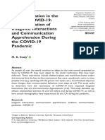 3 Communication in The Time of COVID-19An Examination of Imagined Interactions and Communication Apprehension During The COVID-19 Pandemic