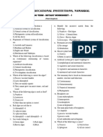 Botany - Long Term Worksheet - 1 (Plant Kingdom)