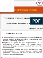 Lecture Note of Veterinary Ethics and Jurisprudence