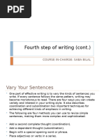 Fourth Step of Writing Cont