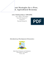 Development Strategies For A Poor Backward Agricultural Economy