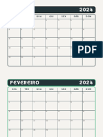 Calendário de Parede 2024 Mensal Planejamento Minimalista Verde e Bege