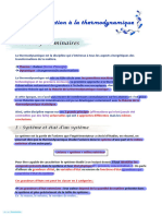 Chapitre 1 - Introduction À La Thermodynamique