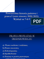 Wykład NR 7 8 9 Prawo Prywane W Średniowieczu