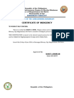 Certificate of Indigency 2019