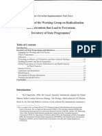 First Report of The Working Group On Radicalisation: and Extremism That Lead To Terrorism: of State Programmes1 Inventory