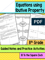 Solving Equations Using The Distributive Property: 8 Grade