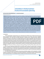 Entrepreneurship Orientation in Family Business: Decision Process Structure & Succession Planning