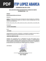 Declaración Jurada de Registro de Código de Cuenta Interbancaria CCI