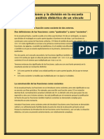 Las Fracciones y La División en La Escuela Primaria - Resúmen