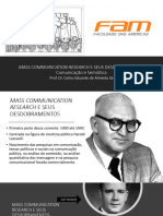 Mass Communication Research e Seus Desdobramentos