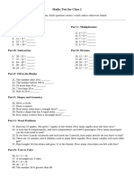 Maths Test For Class 2