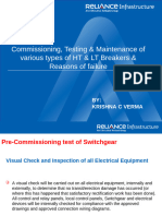 CBIP Commissionng, Testing & Maintenance of HT, LT Breaker & Reasons of Their Failure