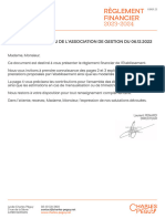 Règlement Financier: Décision Du Bureau de L'Association de Gestion Du 06.12.2022