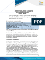 Guía de Actividades y Rúbrica de Evaluación - Unidad 2 - Tarea 2 - Análisis de Modelos de Programación Lineal para La Optimización de Recursos