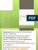 Unit 1 Synonyms&Antonyms