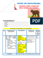 2° Sesión Día 1 Com Leemos para Conocer Más Sobre Un Animal