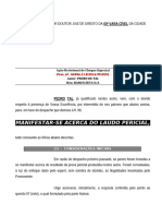 Bancário - Manifestacao Pericia Contabil Laudo Acao Revisional Cheque Especial