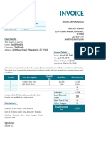 Free Agency Invoice Template