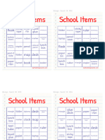 School Items Bingo-4-18