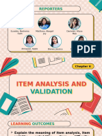 Chapter 6 Item Analysis and Validation Assessment in Learning 1