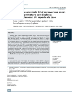 Manejo de Anestesia Total Endovenosa en Un Paciente Prematuro Con Displasia Broncopulmonar