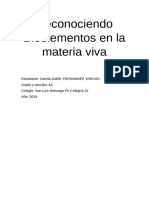 Reconociendo Bioelementos en La Materia Viva