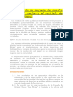 Cómo Se Da La Limpieza de Nuestra Comunidad Mediante El Reciclado de Residuos Sólido1