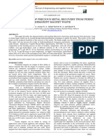 Leaching Study of Precious Metal Recovery From Ferric Permanent Magnet Waste