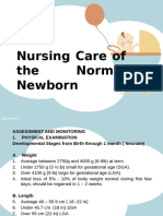 Nursing Care of The Normal Newborn