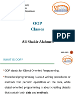 OOP Classes: Ali Shakir Alahmed